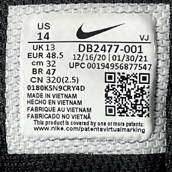 Nike Crater Impact Men’s Size 14 Basketball Sneakers Athletic Shoes DB2477-001 - Picture 7 of 7